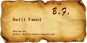 Belli Fanni névjegykártya